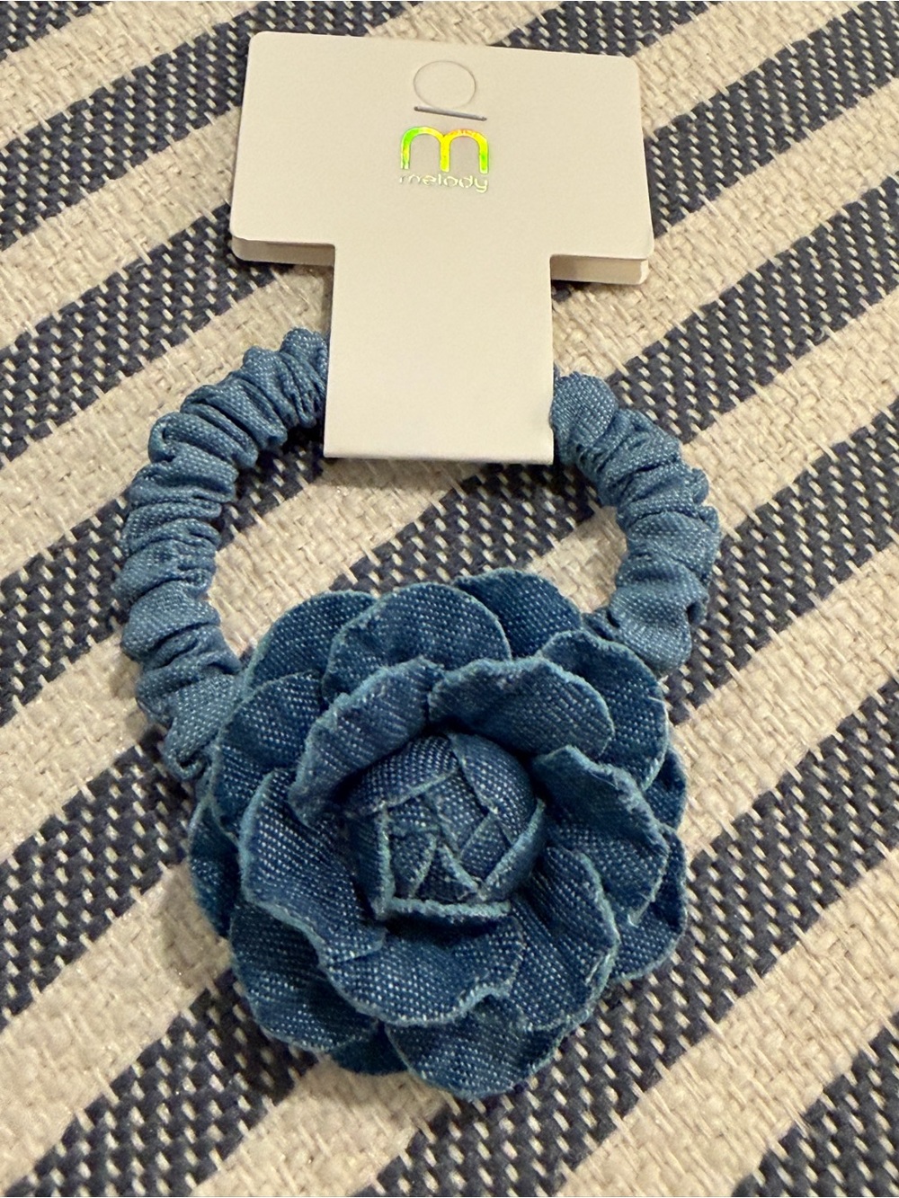 DENIM Flower Scrunchie Hair Tie 💙💙💙